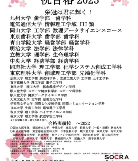 合格実績2023を更新しました！